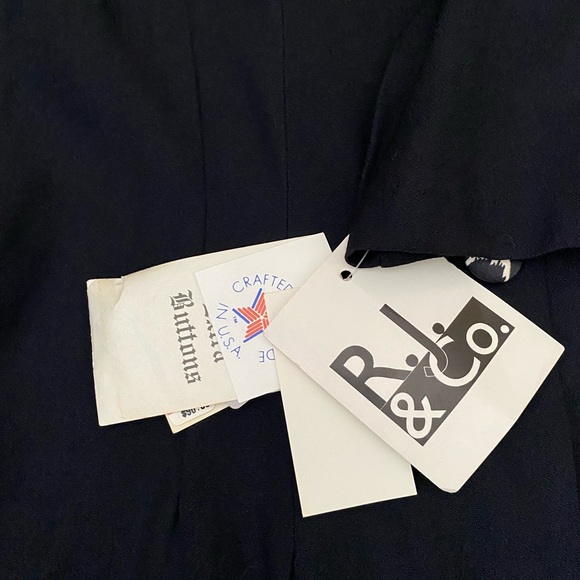 R.J. & Co satin leopard print on collar and buttons Women’s Blazer 14, black - Picture 12 of 15